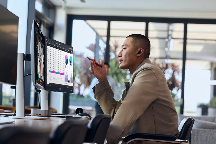 AI Enabled HP laptops stock image